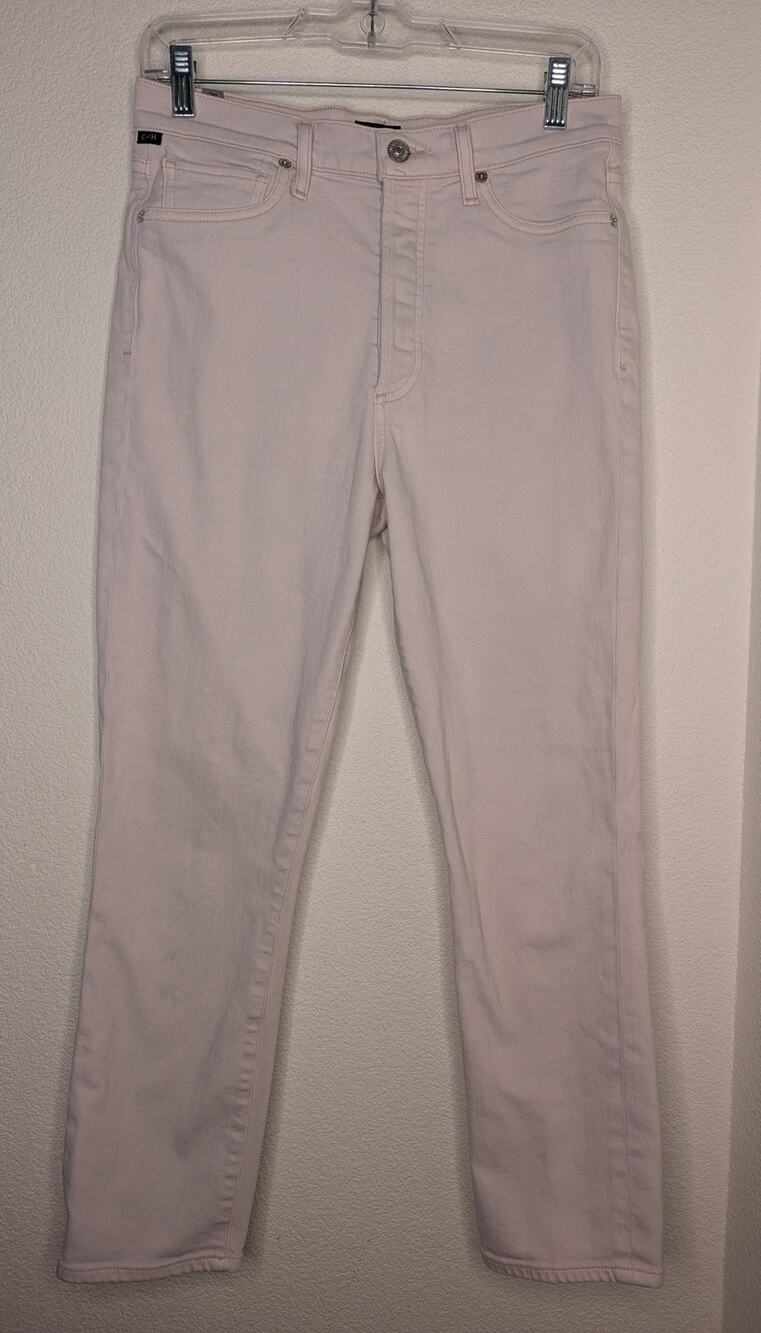 Citizens of Humanity Women's Olivia Crop High Rise Slim Jeans 28 Cream Casual